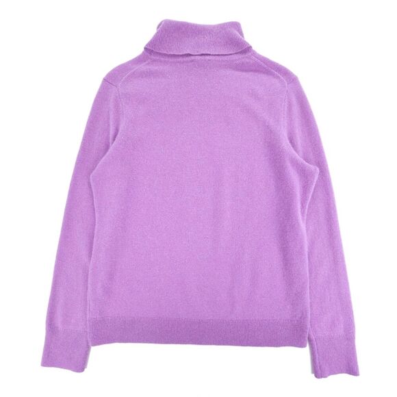 TALBOTS 100% Cashmere Classic Turtleneck Sweater Minimal Ribbed Lilac Purple - Picture 5 of 6